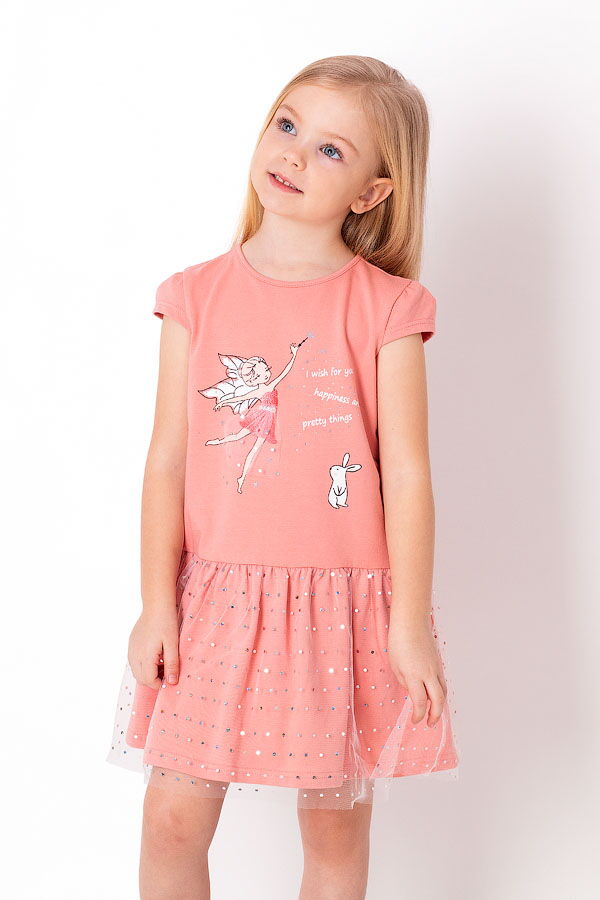 Платье для девочки Mevis персиковое 3737-02 - цена