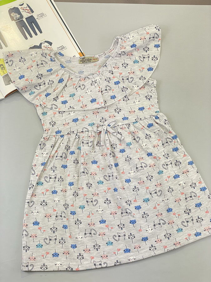 Платье для девочки Stella Kids Котики серое 0262 - цена
