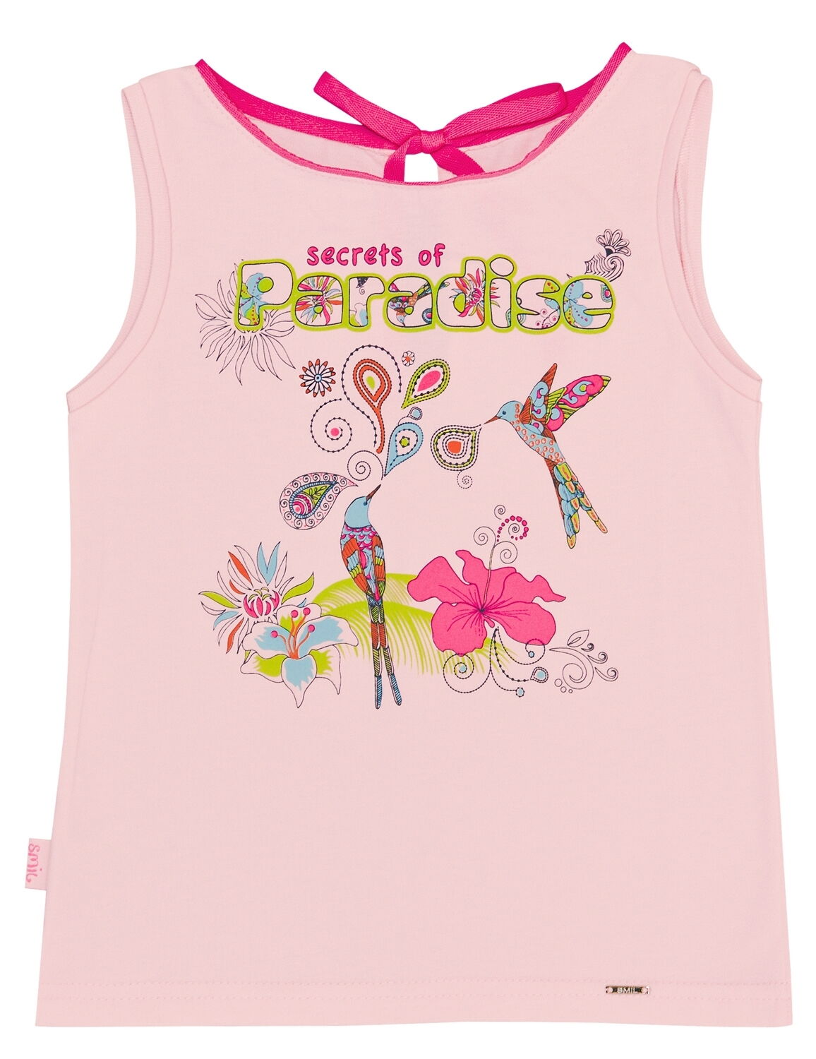 Комплект летний для девочки (майка+шорты) SMIL Райские птицы персик  - картинка