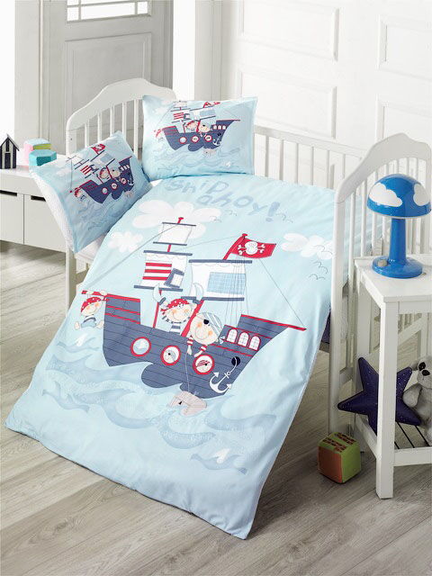 Комплект постельного белья в детскую кроватку LIGHTHOUSE SHIP 100*150/2*35*45 - цена