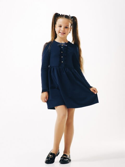 Платье школьное трикотажное SMIL синее 120218 - цена