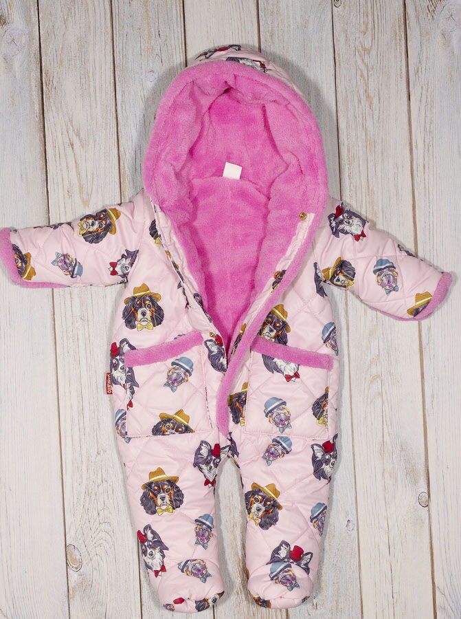 Комбинезон детский Одягайко Собачки розовый 30029 - размеры