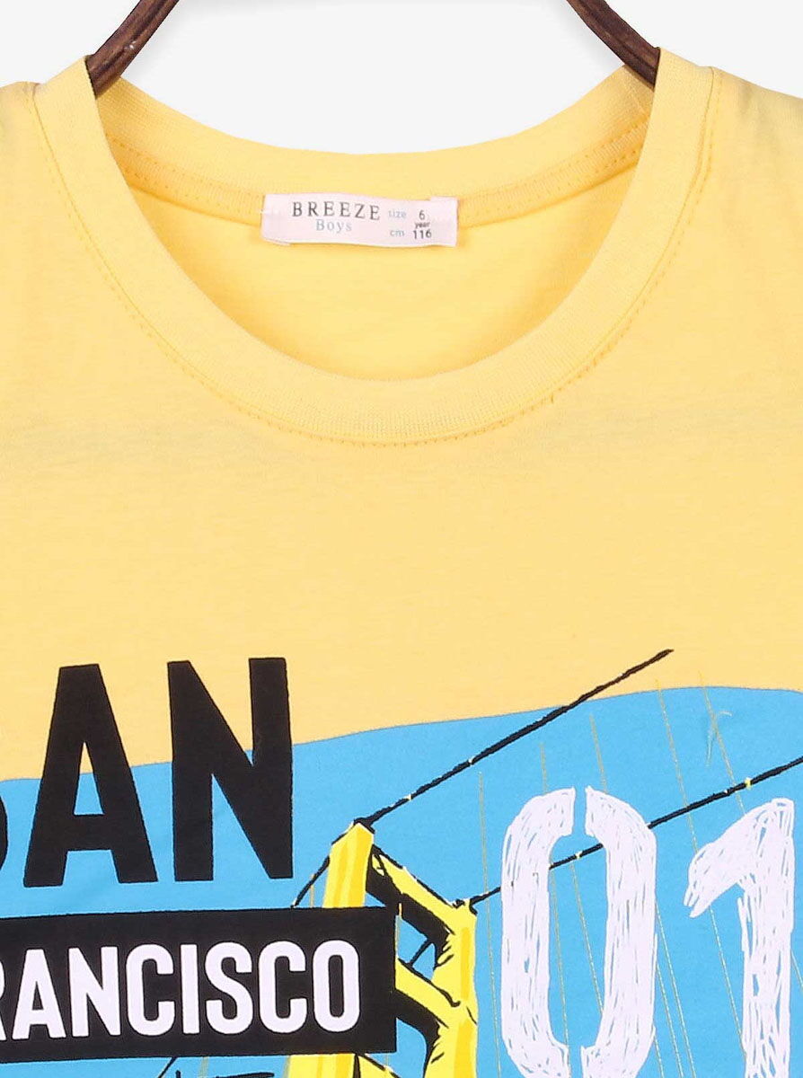 Футболка для мальчика Breeze San Francisco желтая 15963 - размеры