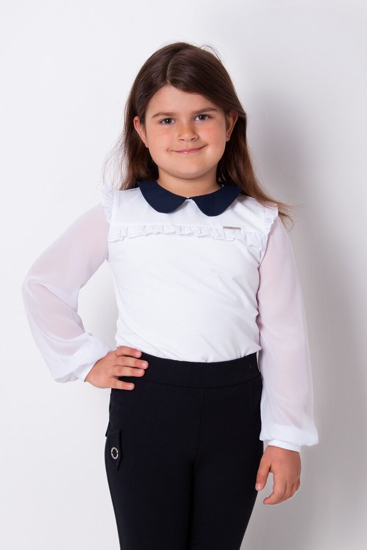 Блузка для девочки Mevis белая 3344-01 - цена