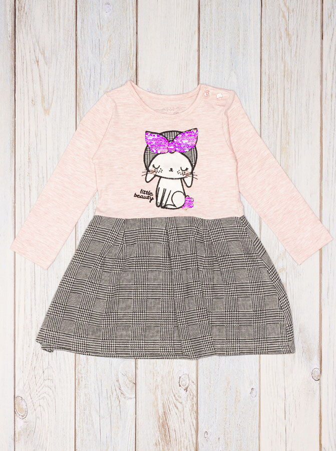 Платье для девочки Breeze Зайчик персиковое 15246 - цена