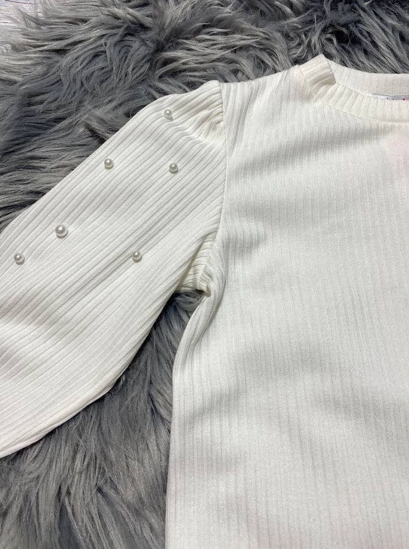 Трикотажная кофточка для девочки Mevis молочная 3786-02 - размеры