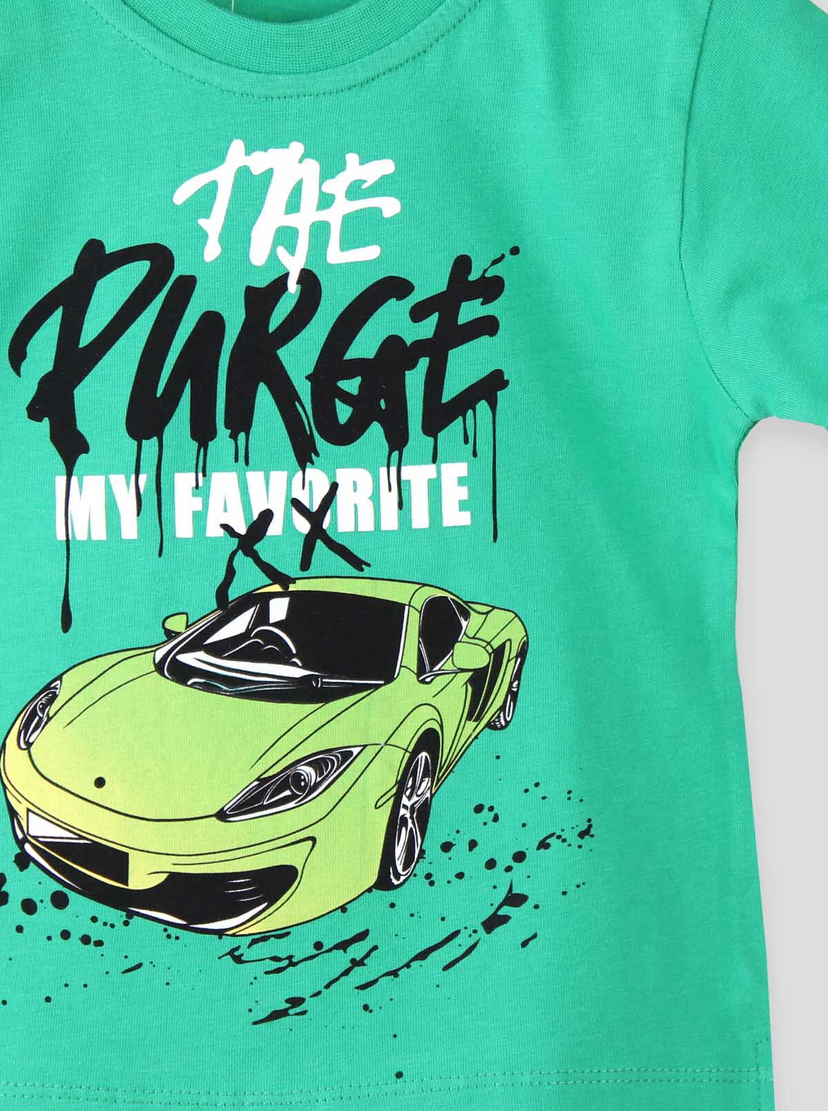 Футболка для мальчика Breeze Машинка зеленая 7485 - размеры