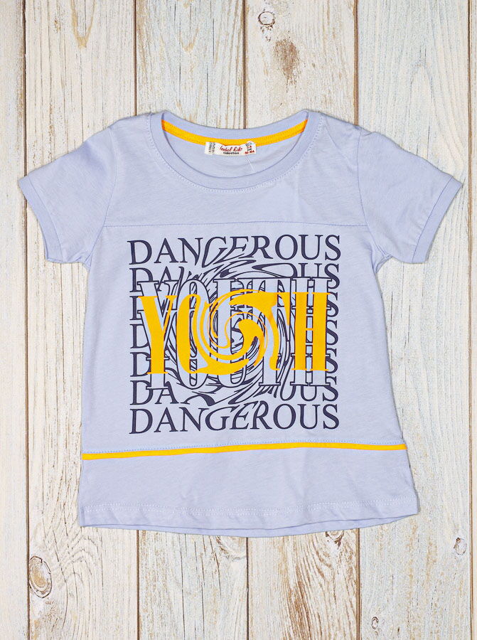 Футболка для мальчика Isobel Dangerous голубая 12107 - фото