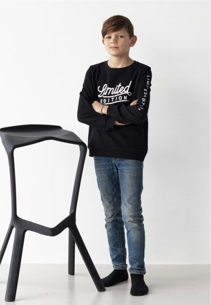 Трикотажный свитшот для мальчика Kruton черный 1005 - фото