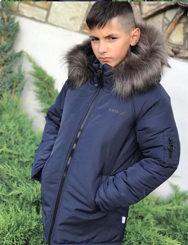 Зимняя куртка для мальчика Kidzo темно-синяя 3311 - фото
