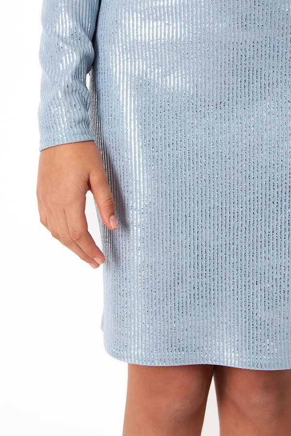 Трикотажное платье для девочки Mevis голубое 4063-03 - фото