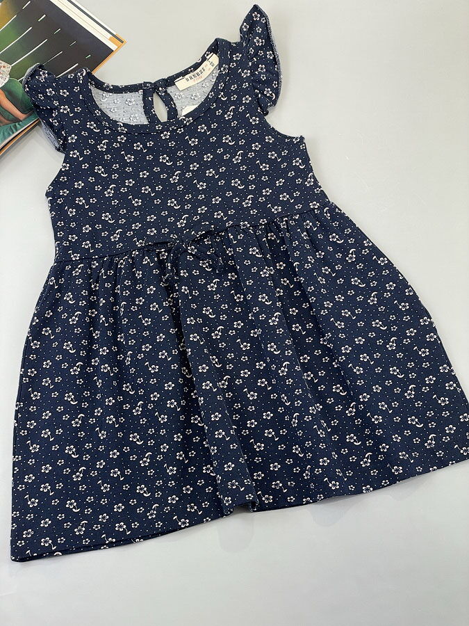 Платье для девочки Breeze Цветочки темно-синее 14284 - цена