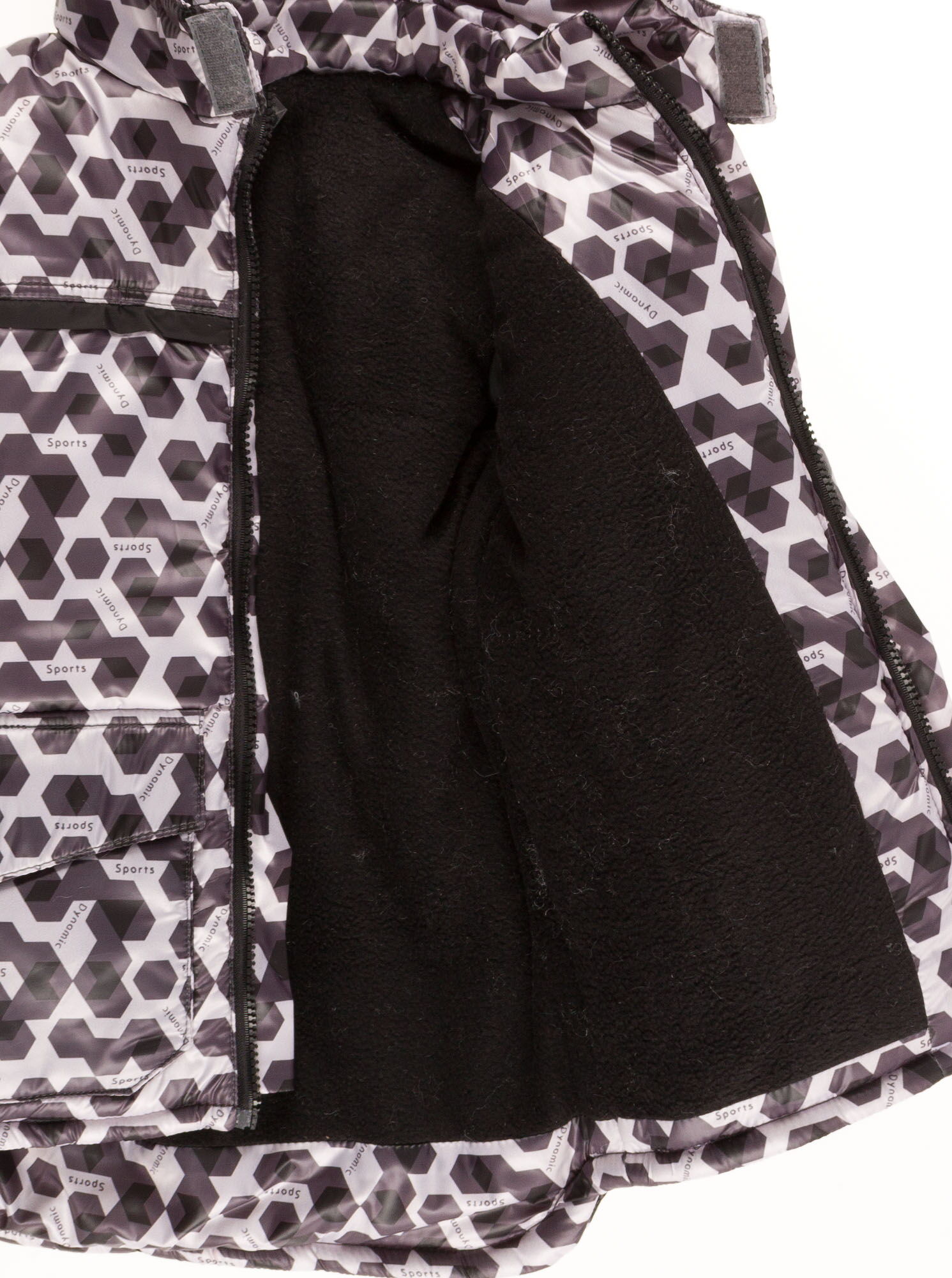 Комбинезон зимний раздельный для мальчика (куртка+штаны) Одягайко геометрия черный 20088+01241О - Киев