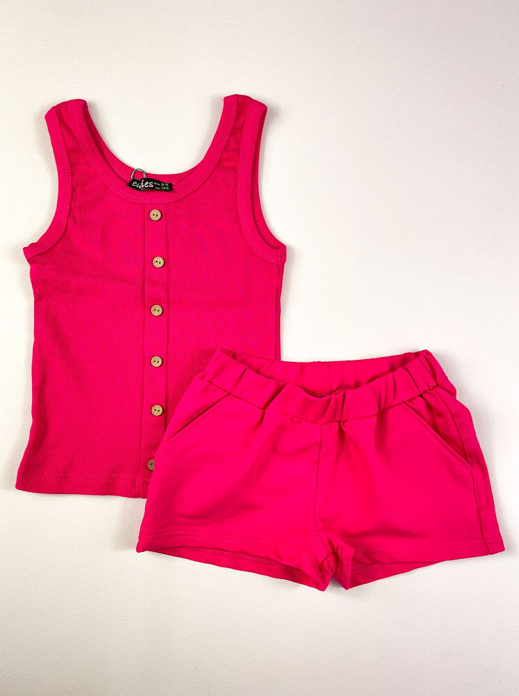 Летние шорты для девочки Фламинго малиновые 979-325 - фотография