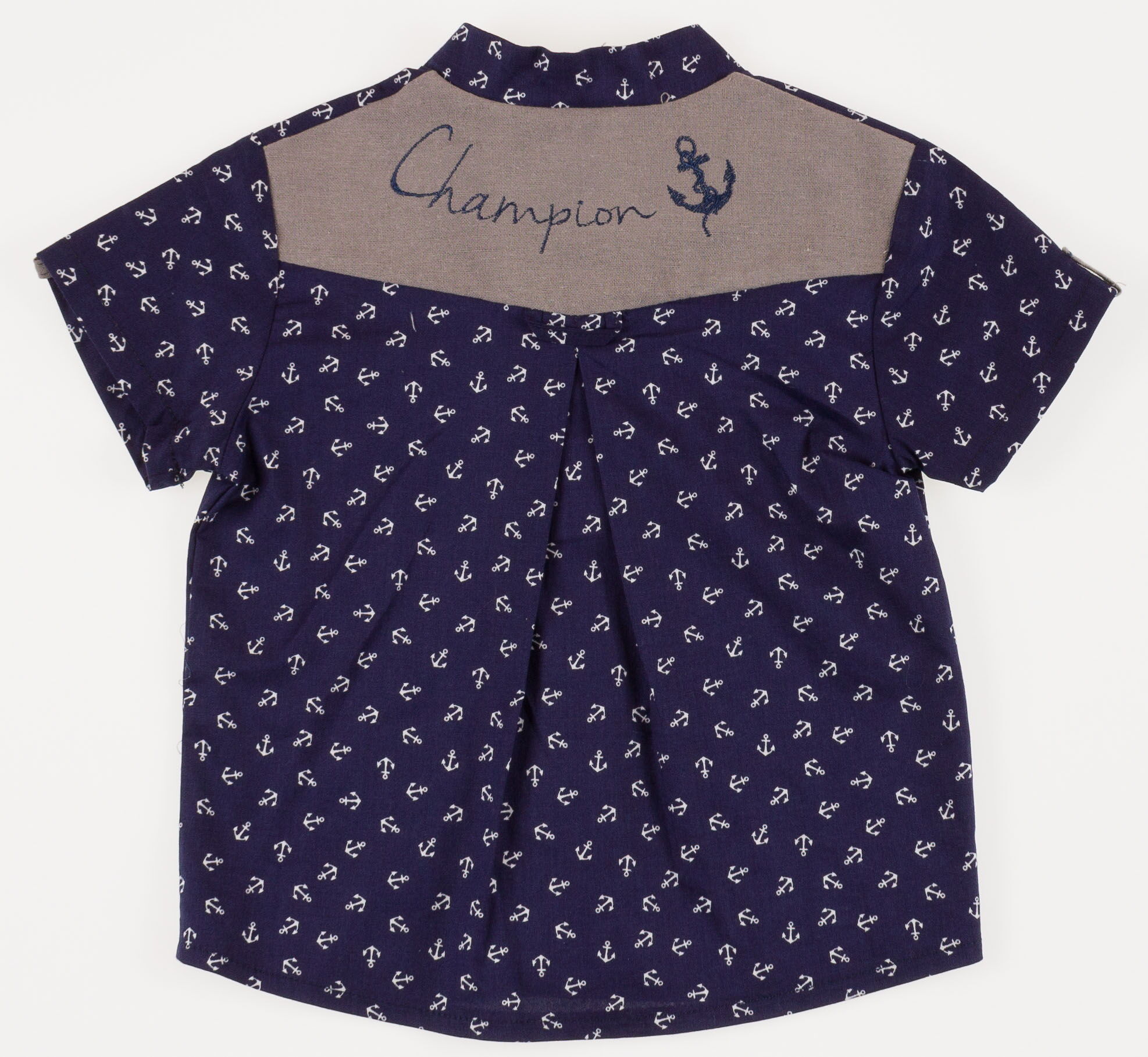 Комплект для мальчика (рубашка+шорты) Маленьке сонечко Чемпион темно-синий - фото