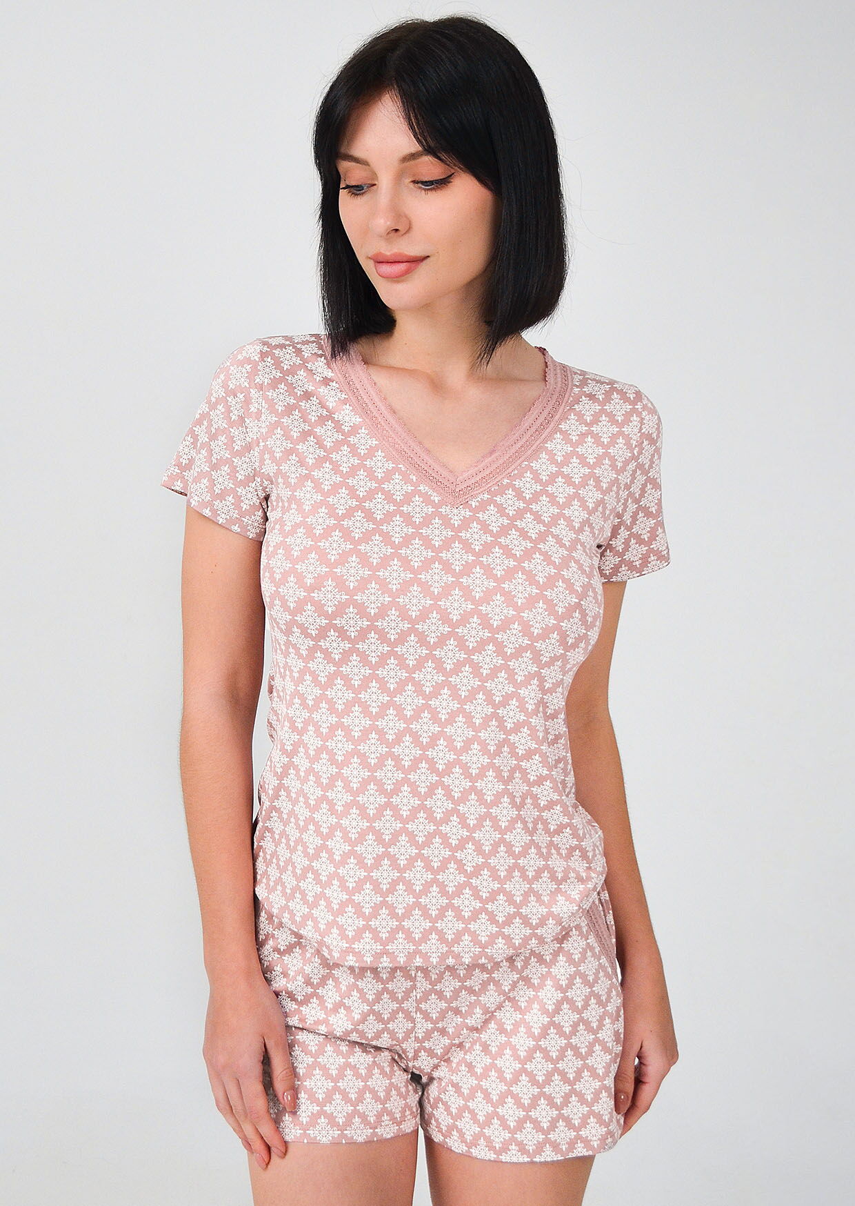 Пижама женская футболка и шорты Роксана Venera розовая 1180-60215 - цена