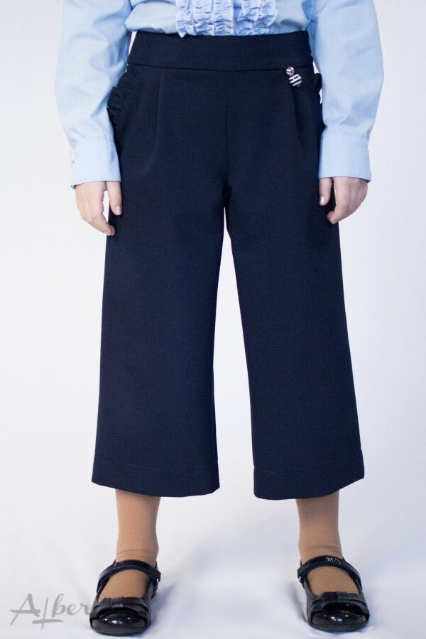Школьные брюки-кюлоты для девочки Albero синие 4032 - картинка