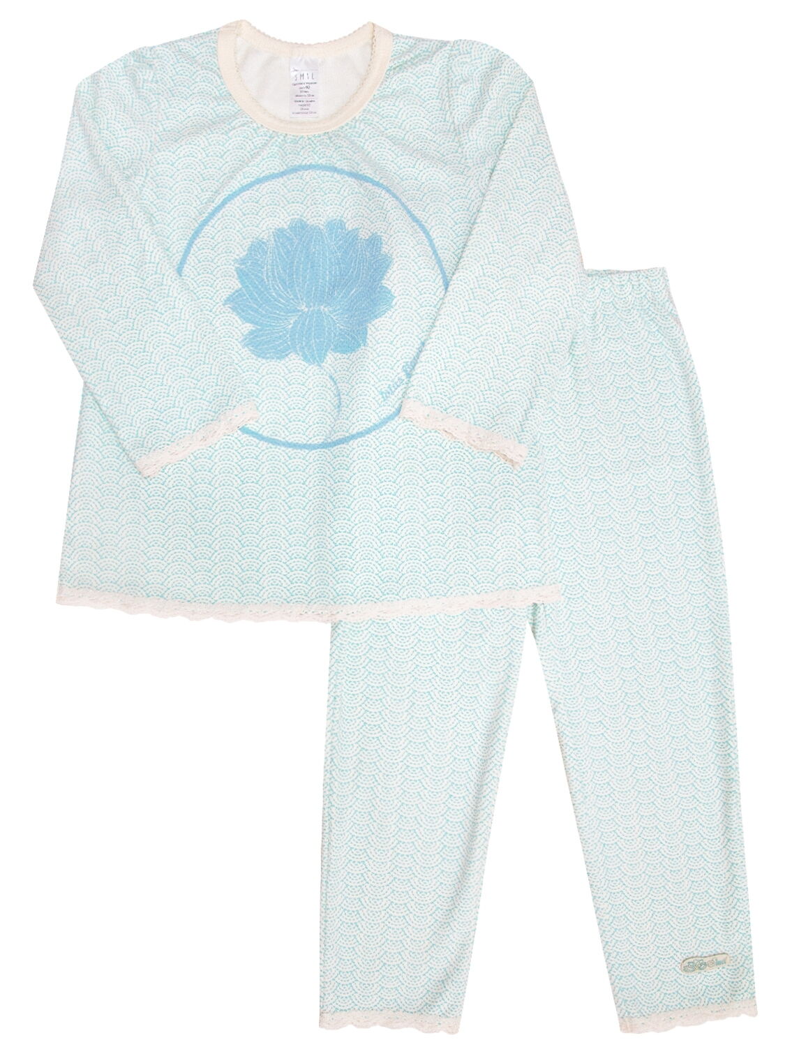 Пижама для девочки SMIL Цветок лотоса бирюзовая - фото