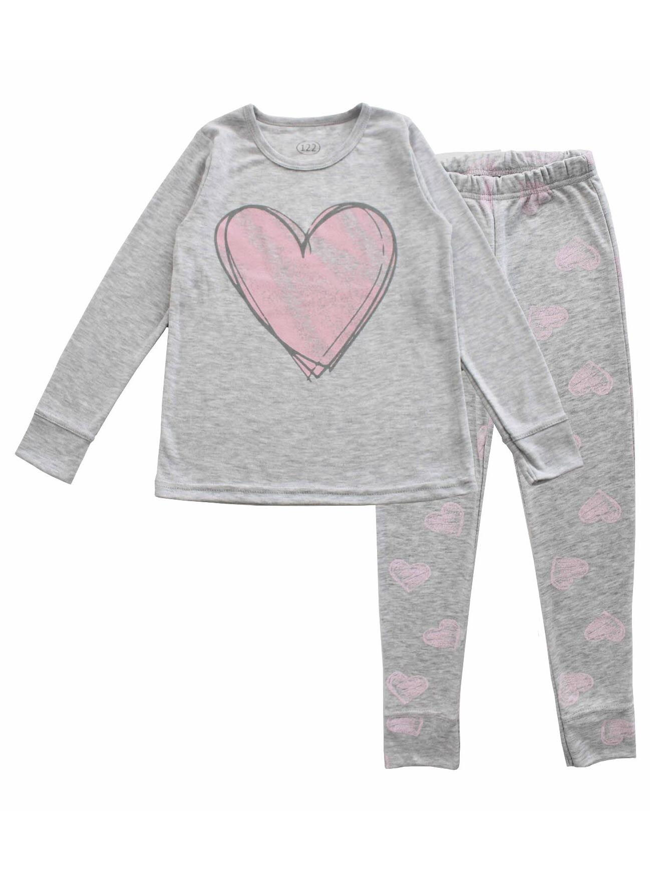 Пижама для девочки Фламинго Сердечко серая 247-232 - цена