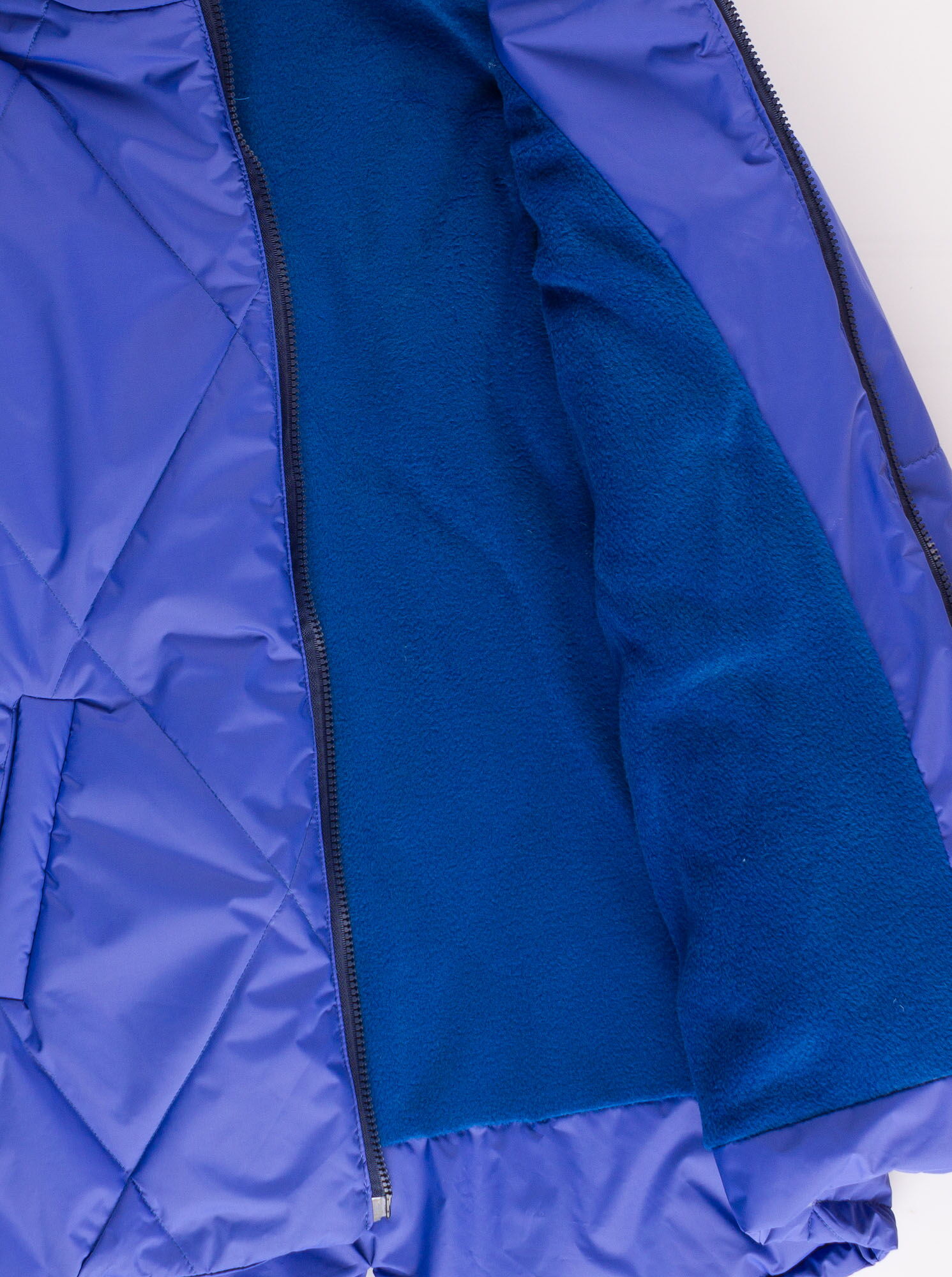 Куртка удлиненная для девочки ОДЯГАЙКО синяя 22101О - фотография