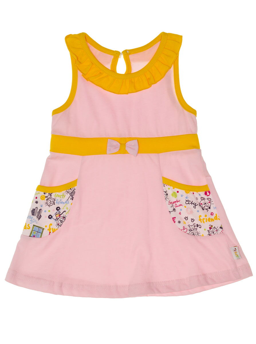 Летний комплект платье и трусики для девочки Smil розовый 113202 - размеры