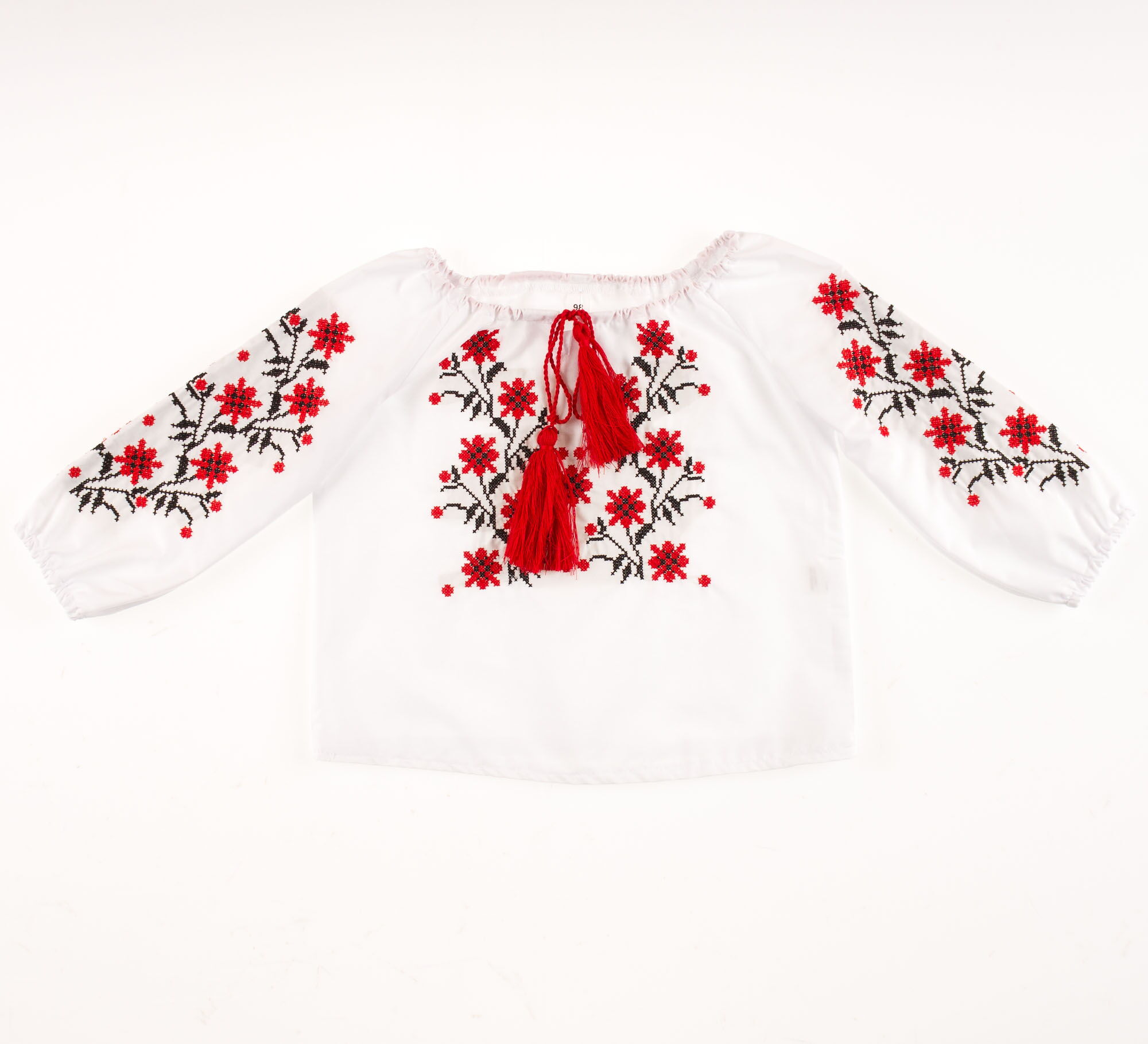 Вышиванка-блузка для девочки Украина Незабудка красная 2350 - цена