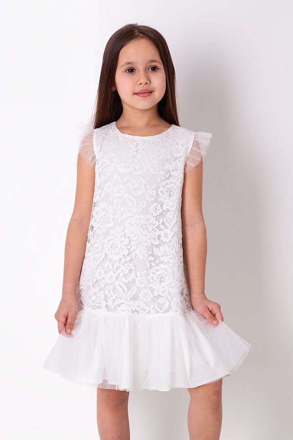 Нарядное платье для девочки Mevis белое 3876-01 - цена