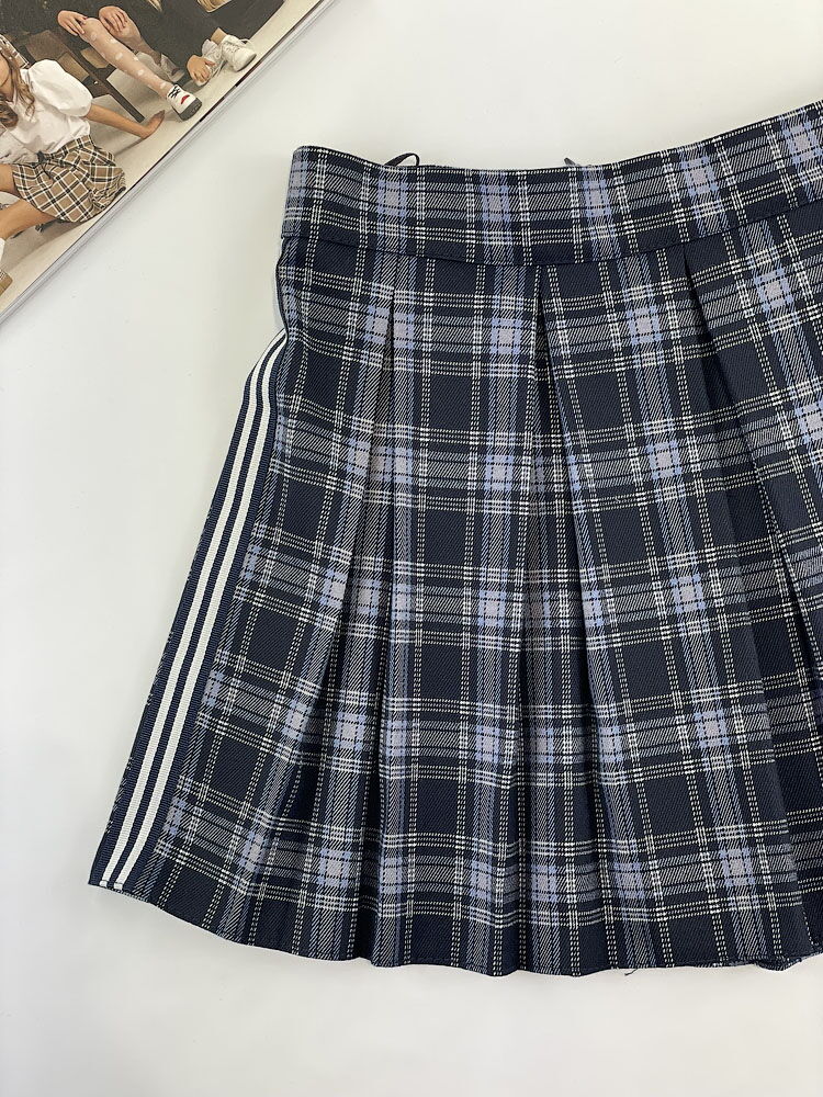 Юбка для девочки Mevis Клетка синяя 3843-02 - фото