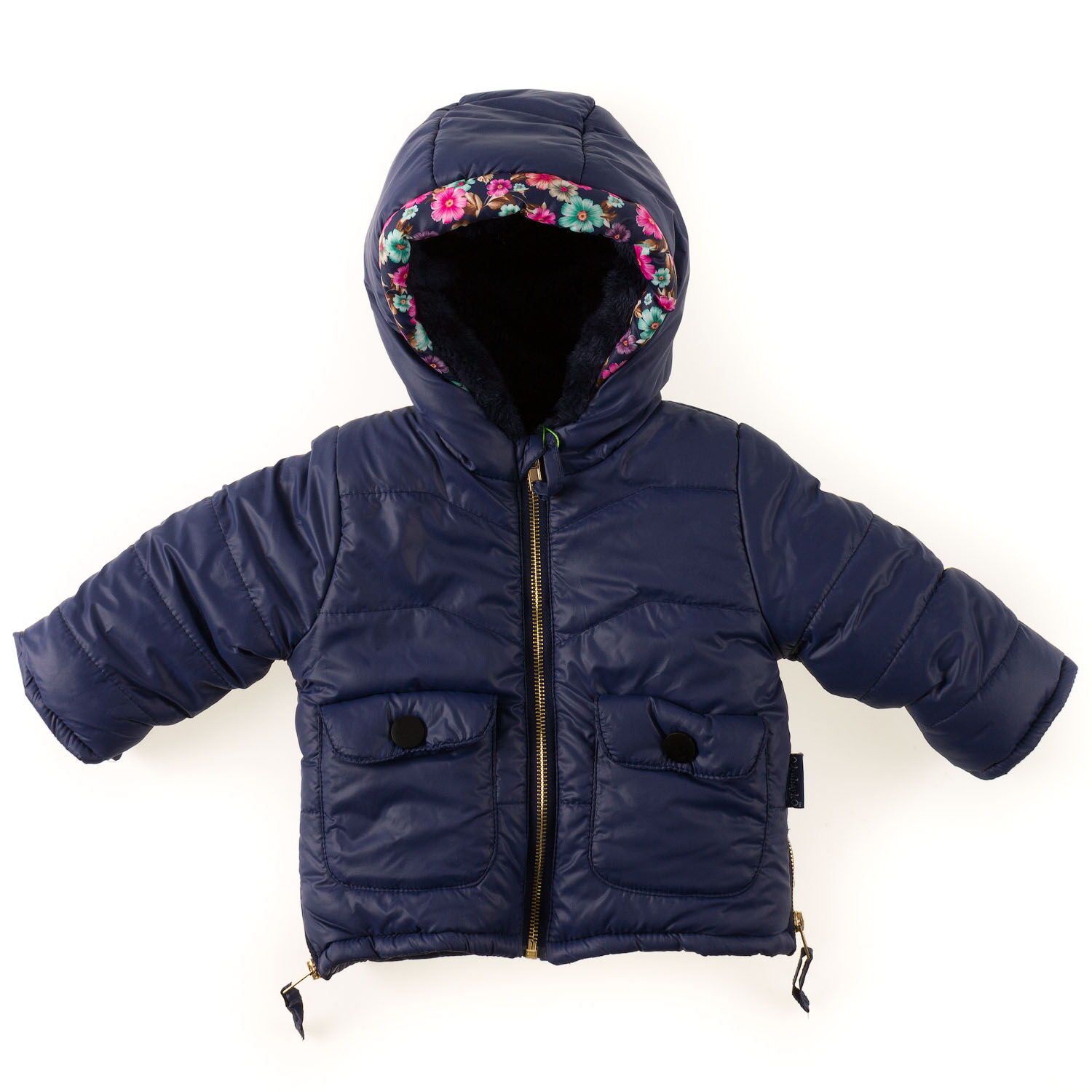 Куртка зимняя для девочки Одягайко темно-синяя 20040О - цена