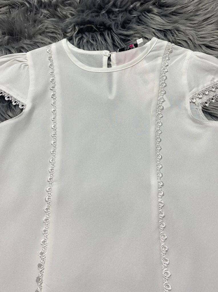 Блузка для девочки Mevis молочная 3729-02 - размеры