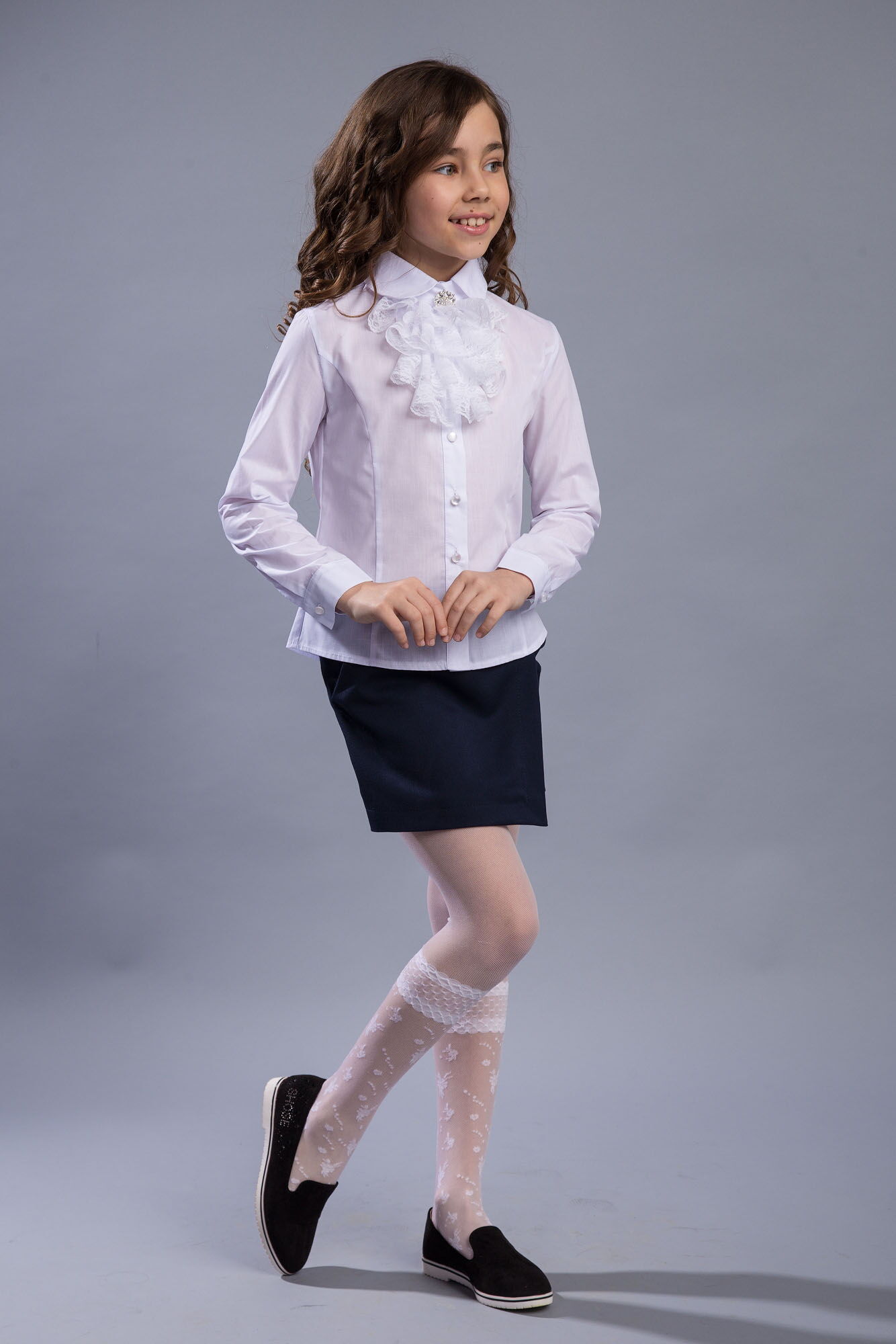 Блузка для девочки Brilliant Stefanie белая 17110 - цена