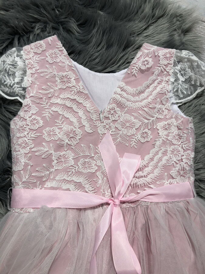 Нарядное платье для девочки Mevis розовое 3320-03 - фотография