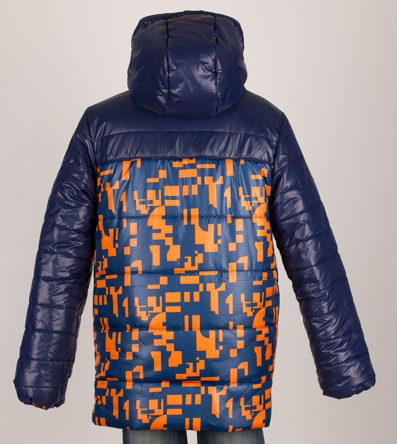Куртка зимняя для мальчика Одягайко темно-синяя 2574 - размеры