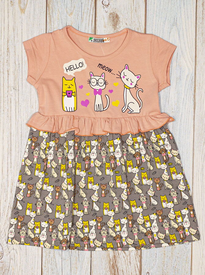 Платье для девочки PATY KIDS Котики розовое 51328 - фото