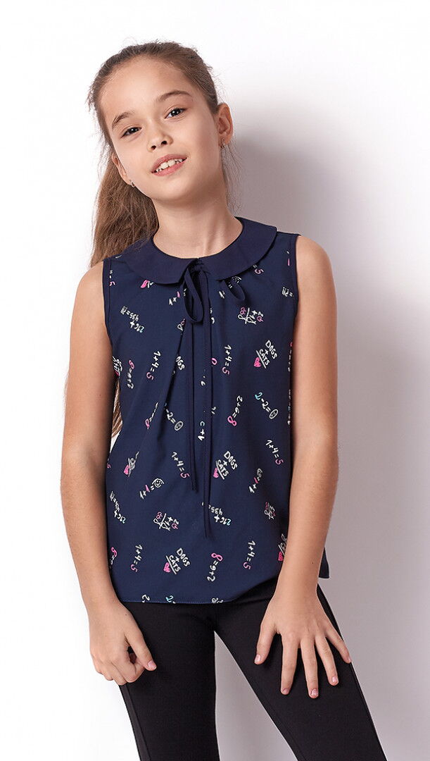 Блузка для девочки Mevis темно-синяя 3165-03 - цена