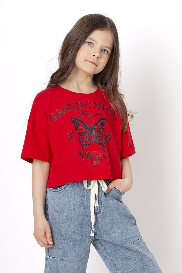 Футболка для девочки Mevis красная 4662-03 - фото