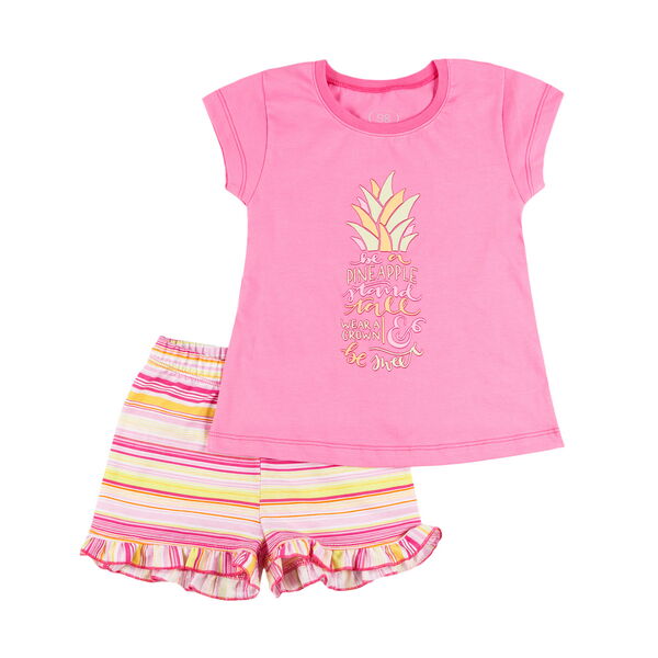 Летняя пижама для девочки Фламинго Ананас розовая 226-117 - цена