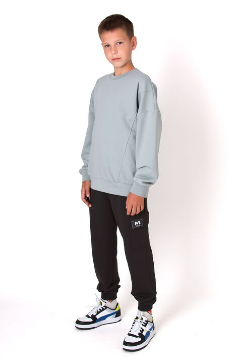 Базовый детский свитшот Mevis мятный 5262-05 - фото