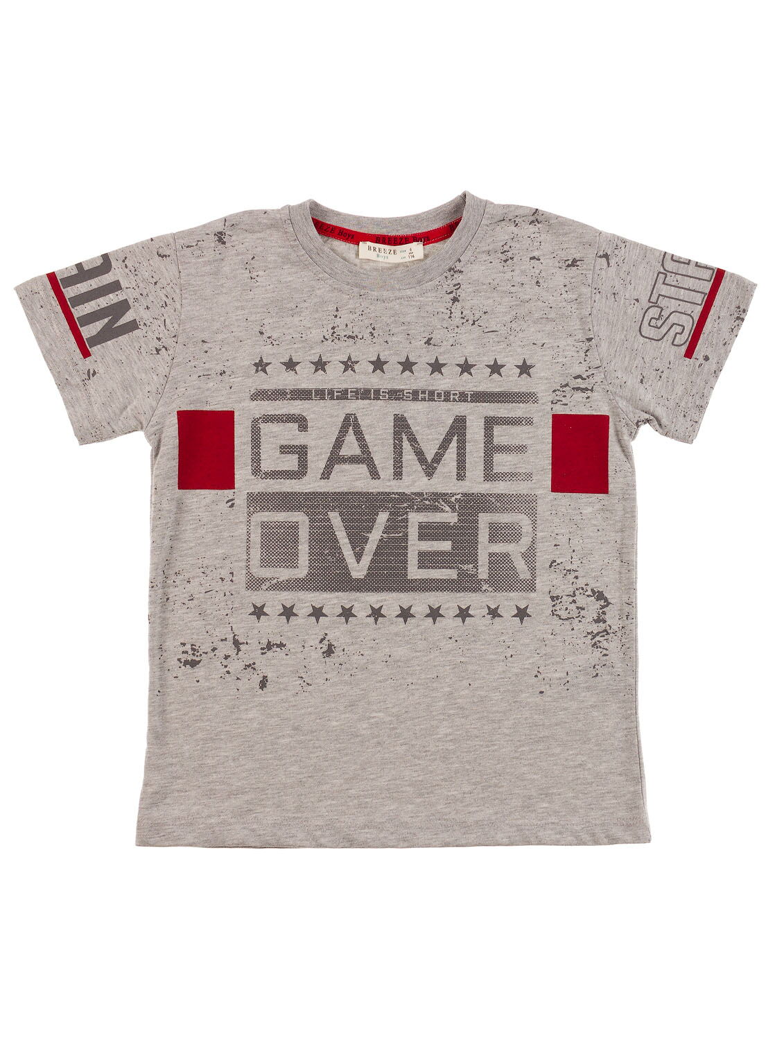 Комплект футболка и шорты Breeze Game over серый 12098 - размеры