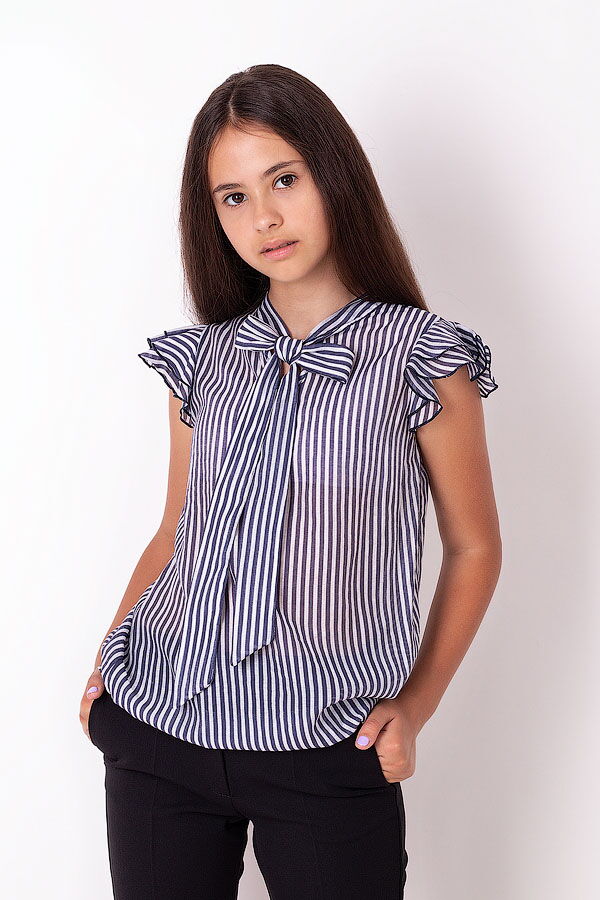 Блузка для девочки Mevis синяя 3271-01 - цена