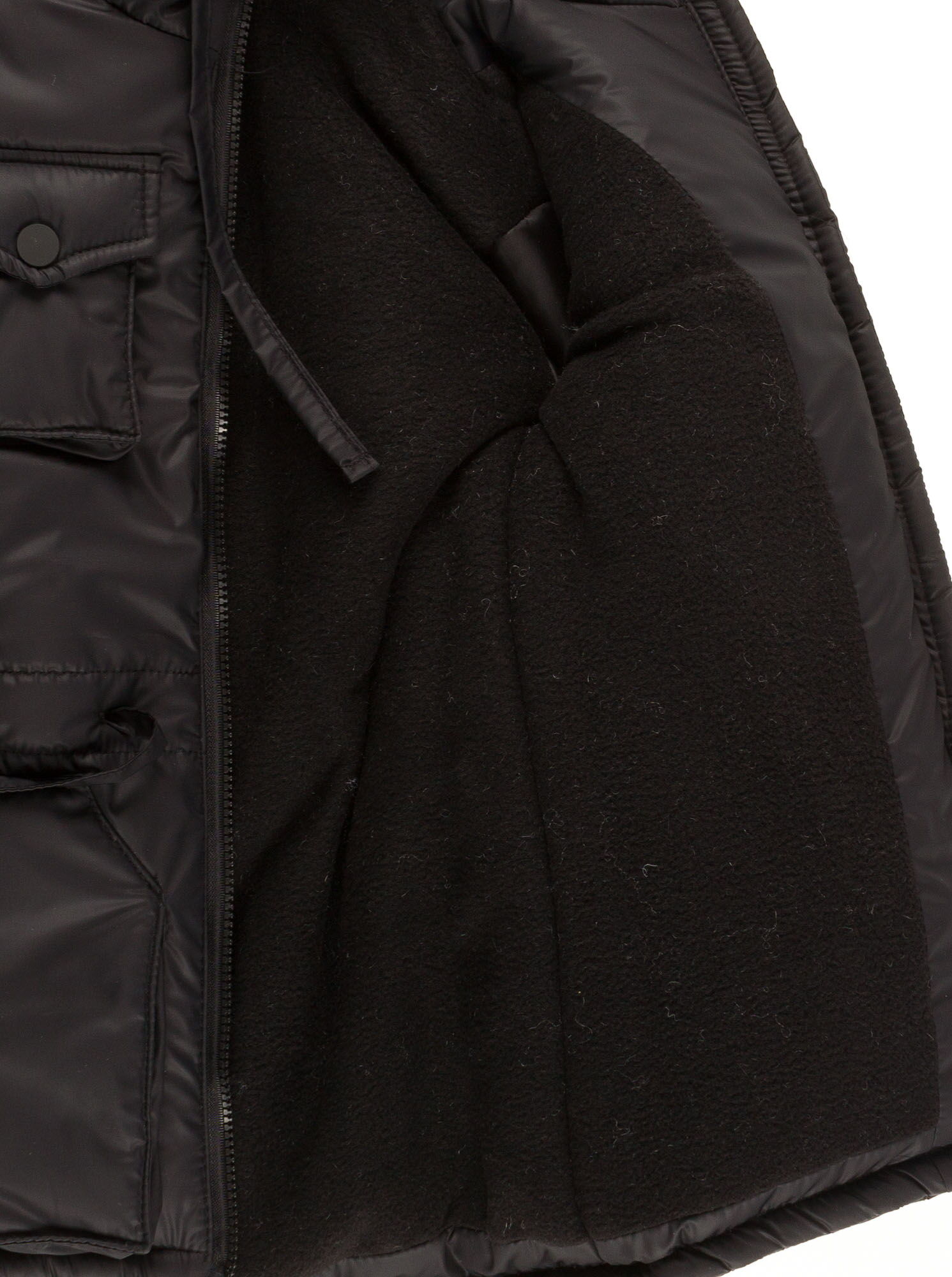 Куртка удлиненная зимняя для мальчика Одягайко черная 20095О - картинка