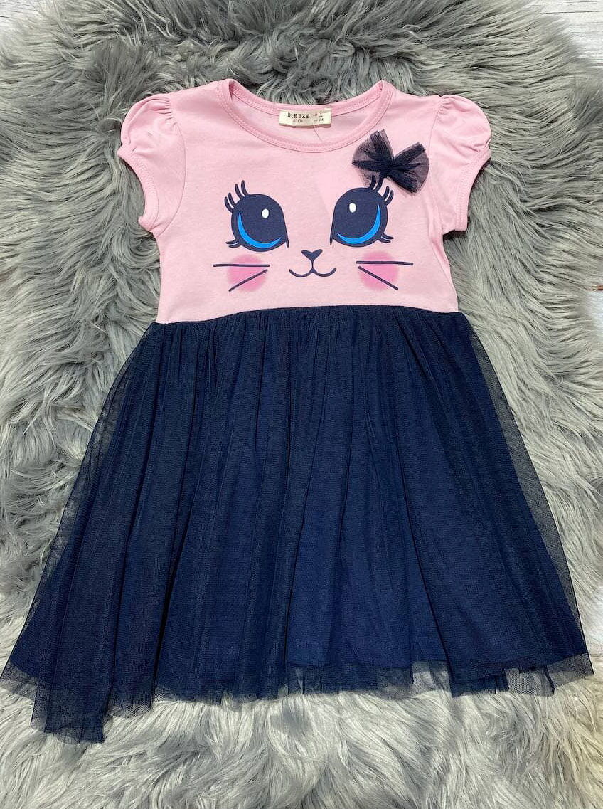 Платье для девочки Кошечка розовое 10676 - размеры
