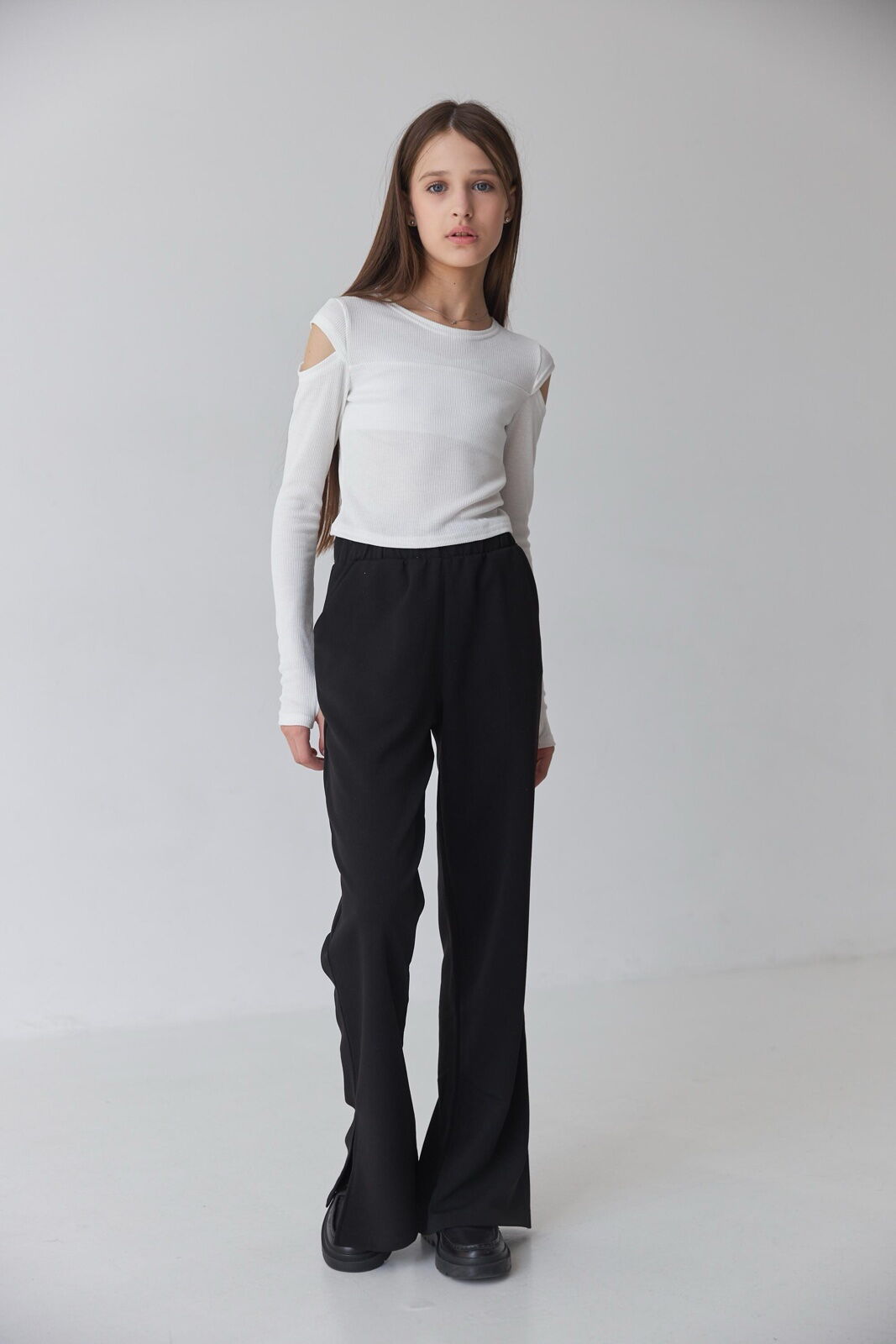 Брючки-клеш для девочки Valza черные 3412 - размеры