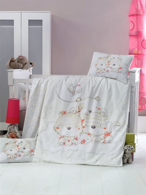 Комплект постельного белья в детскую кроватку VICTORIA BEBEK GOOD NİGHT 100*150 - картинка