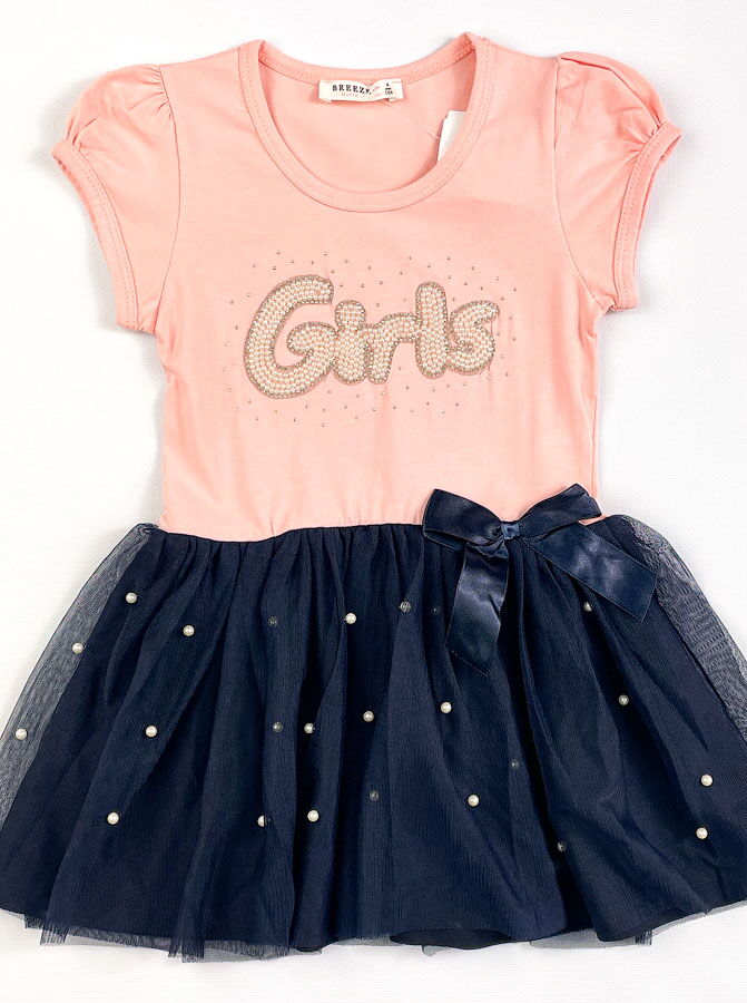 Платье для девочки Breeze Girls персиковое 10766 - цена
