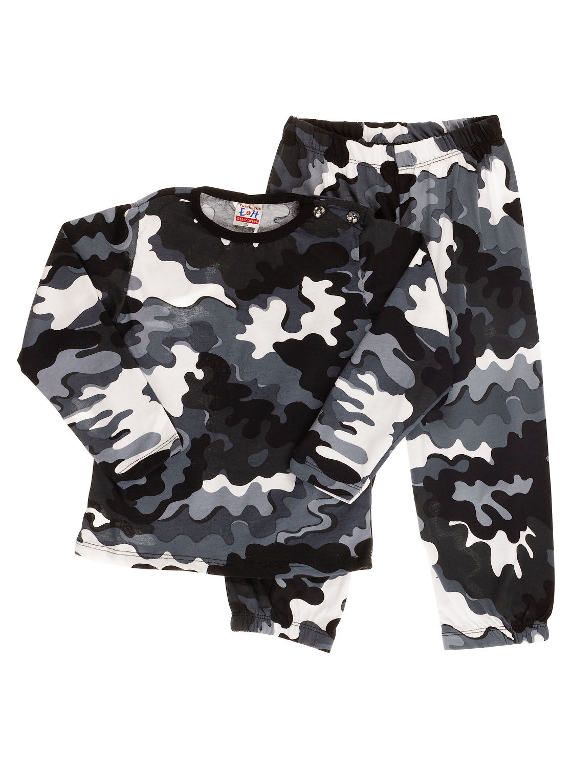 Пижама для мальчика Камуфляж черная 8382 - цена