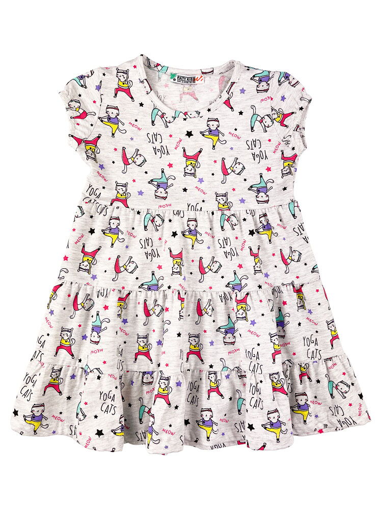 Летнее платье для девочки PATY KIDS Фитнескошки серое 51326 - купить
