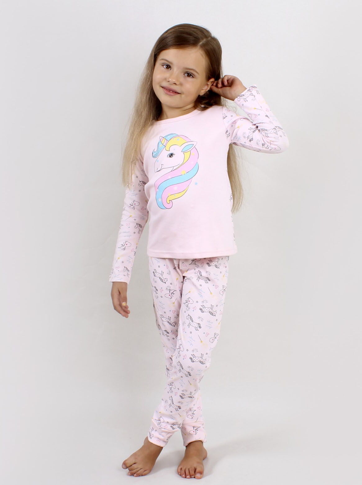 Пижама для девочки Фламинго Единорог розовая 245-222 - цена