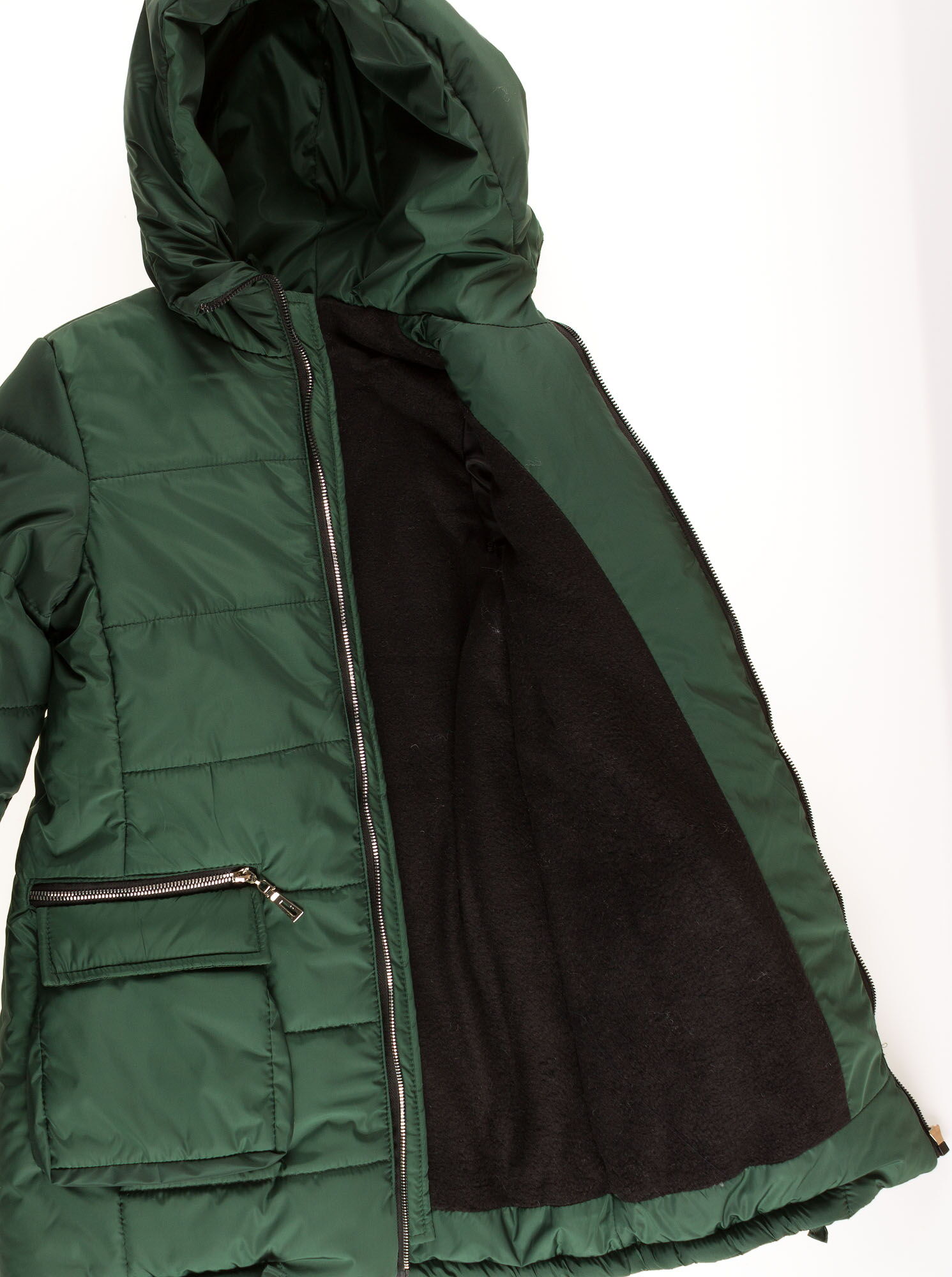 Куртка зимняя для девочки Одягайко зеленая 20049 - фотография