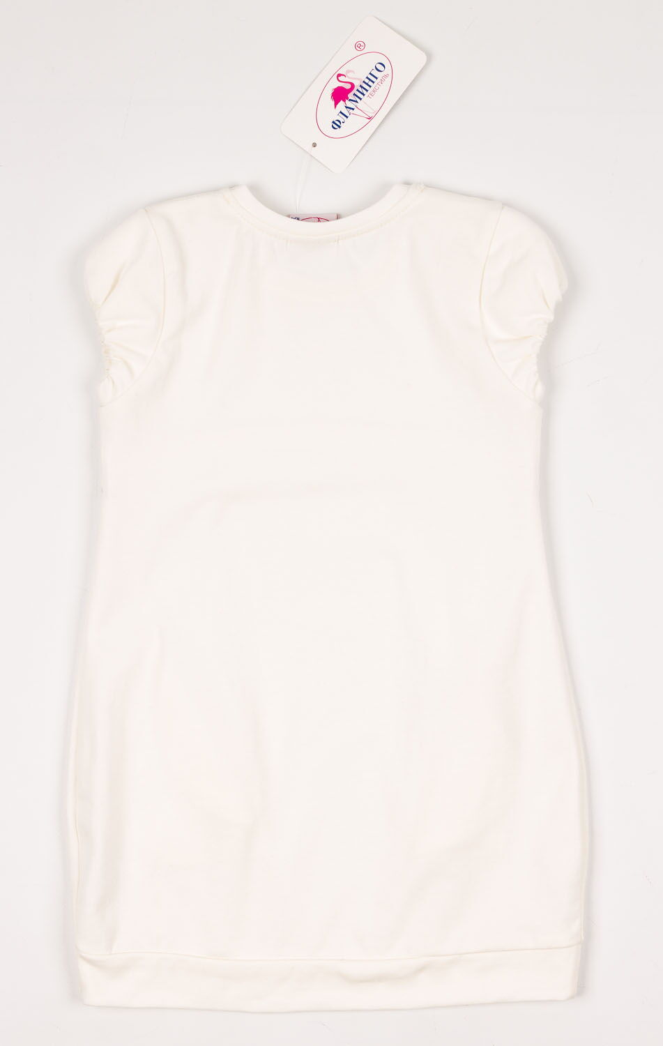 Платье-туника для девочки Фламинго молочное 904-416 - картинка